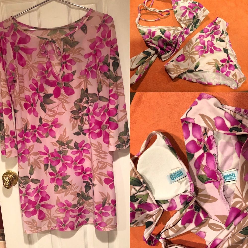 Sunset Separates Cover Dress & Bikini Set. Medium